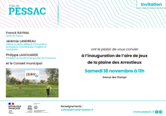 Invitation inauguration de l'aire de jeux de la plaine des Arrestieux